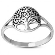 Tree of Life Plain Silver Ring - rp869